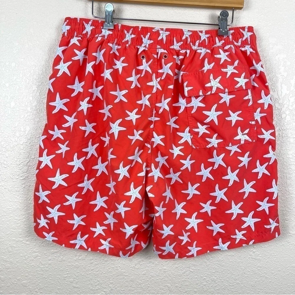 Tom & Teddy Rose & Blue Starfish Print Swim Trunks Size‎ XL Men